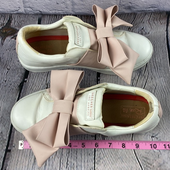 SKETCHERS STREET LOS ANGLES RISE FIT TECHNOLOGY White Soft Pink Leather Sneakers - Picture 7 of 17